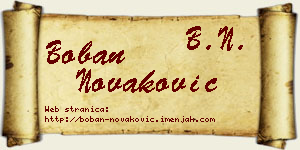 Boban Novaković vizit kartica